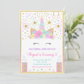 Gymnastik-Einhorn-Einladung, Einhorn Einladung (Stehend Vorderseite)