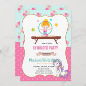 Gymnastik Einhorn laden Einladung (Vorne/Hinten)