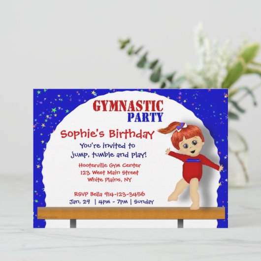 Gymnastik Einladung (Stehend Vorderseite)