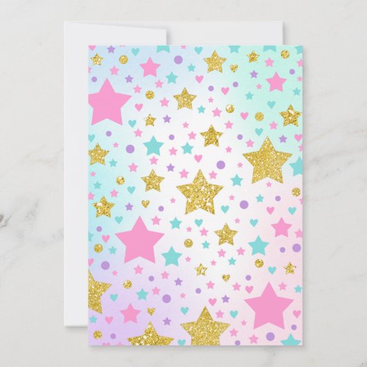 Gymnastik Einladung Unicorn Gymnastik Party (Rückseite)