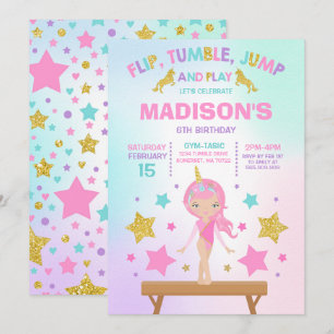 Gymnastik Einladung Unicorn Gymnastik Party