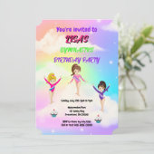 Gymnastik Einladung zum Geburtstag | Gymnastik-Par (Stehend Vorderseite)