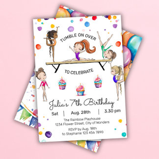 Gymnastik Einladung zum Geburtstag | Gymnastik-Par