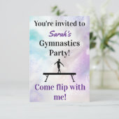 Gymnastik Einladung zum Geburtstag | Gymnastik-Par (Stehend Vorderseite)