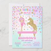 Gymnastik-Einladungunicorn-Gymnastik-Party Einladung (Vorderseite)