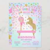 Gymnastik-Einladungunicorn-Gymnastik-Party Einladung (Vorne/Hinten)