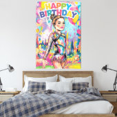 Gymnastik farbenfroh bemalt personalisierten Gebur Leinwanddruck (Insitu (Schlafzimmer))