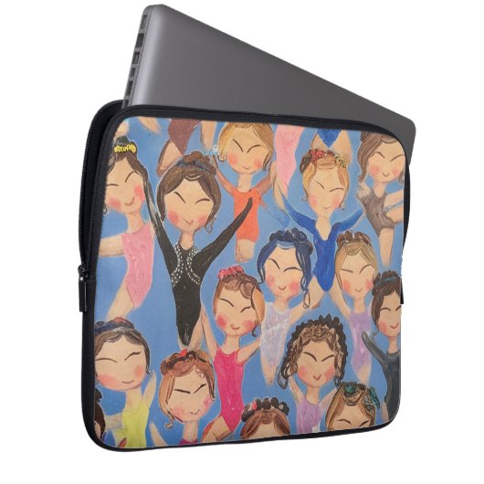 Gymnastik farbiges Mustergeschenk Laptopschutzhülle (Vorne Rechts)