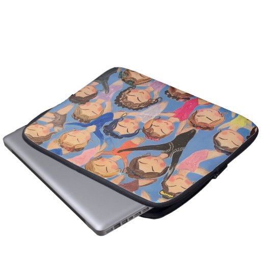 Gymnastik farbiges Mustergeschenk Laptopschutzhülle (Vorne Knopf)