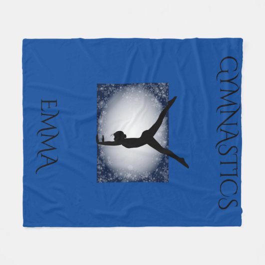 Gymnastik Fleecedecke mit personalisiertem Namen. (Vorderseite (Horizontal))