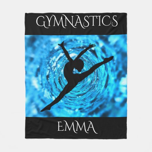 Gymnastik Fleecedecke mit personalisiertem Namen. (Vorderseite)