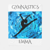 Gymnastik Fleecedecke mit personalisiertem Namen. (Vorderseite)