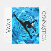 Gymnastik Fleecedecke mit personalisiertem Namen. (Vorderseite (Horizontal))