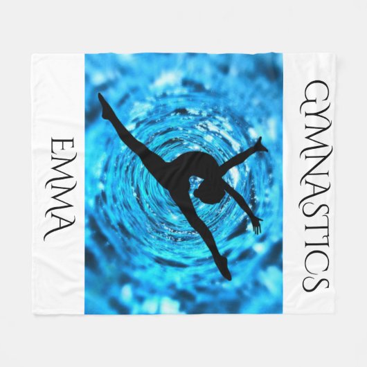 Gymnastik Fleecedecke mit personalisiertem Namen. (Vorderseite (Horizontal))