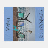 Gymnastik Fleecedecke mit personalisiertem Namen. (Vorderseite (Horizontal))