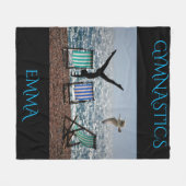 Gymnastik Fleecedecke mit personalisiertem Namen. (Vorderseite (Horizontal))