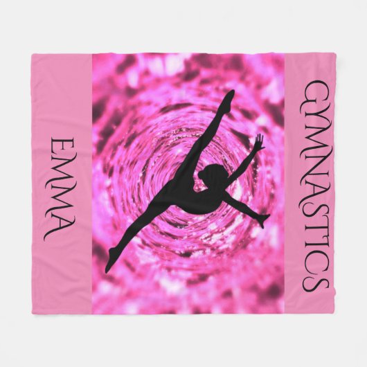 Gymnastik Fleecedecke mit personalisiertem Namen. (Vorderseite (Horizontal))