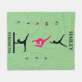 Gymnastik Fleecedecke mit personalisiertem Namen. (Vorderseite (Horizontal))