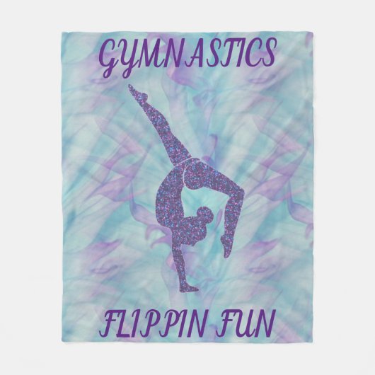 GYMNASTIK "FLIPPIN FUN" FLEECE BLANKET. (Vorderseite)