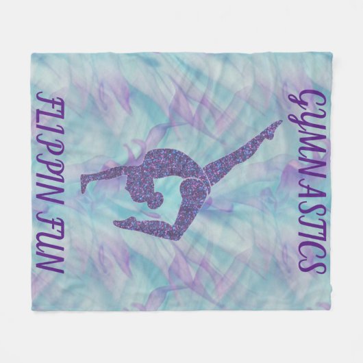 GYMNASTIK "FLIPPIN FUN" FLEECE BLANKET. (Vorderseite (Horizontal))