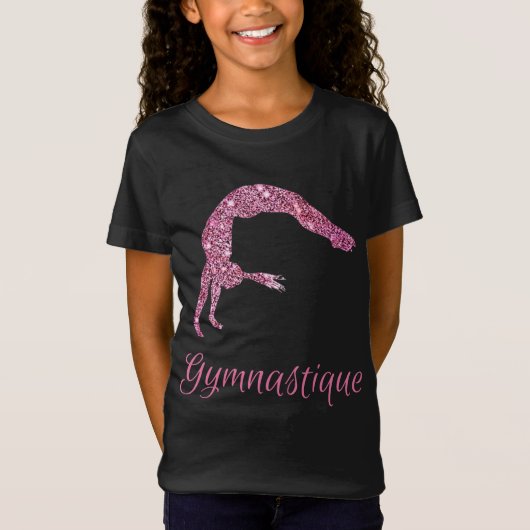 Gymnastik (Französisch) Pink Shimmer T - Shirt (Vorderseite)