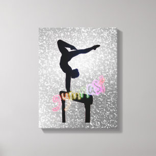Gymnastik Funky Schriftart Gymnast Abstrakt in Bea Leinwanddruck