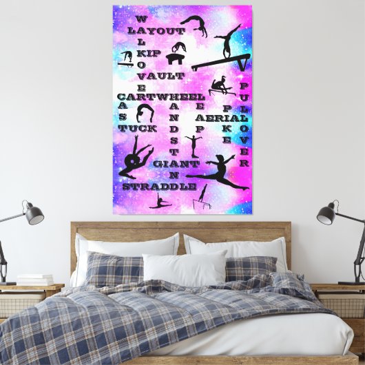 Gymnastik für Mädchen Große Leinwand Art 40" x 60" (Insitu (Schlafzimmer))