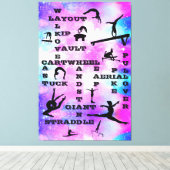 Gymnastik für Mädchen Große Leinwand Art 40" x 60" (Insitu (Holzboden))