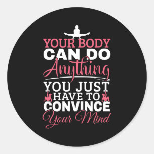 Gymnastik für Mädchen - Ihr Körper kann alles tun Runder Aufkleber