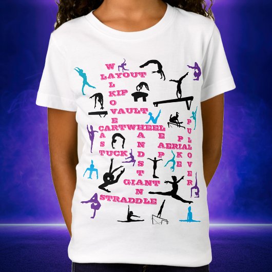 Gymnastik für Mädchen / Kreuzworträtsel / Word Sea T-Shirt