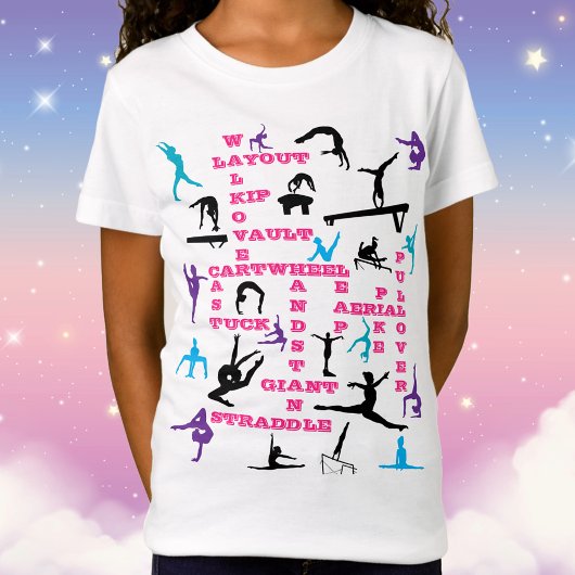 Gymnastik für Mädchen / Kreuzworträtsel / Word Sea T-Shirt