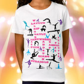 Gymnastik für Mädchen / Kreuzworträtsel / Word Sea T-Shirt