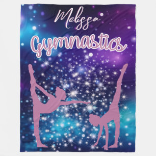 Gymnastik Galaxy Lila Türkis Personalisiert Fleecedecke