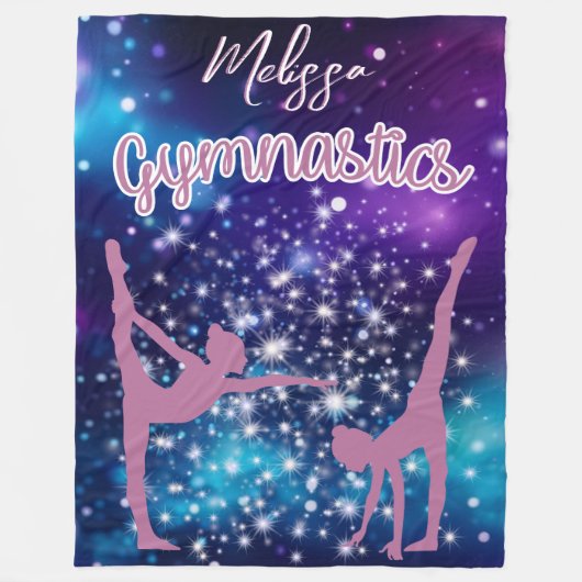 Gymnastik Galaxy Lila Türkis Personalisiert Fleecedecke (Vorderseite)