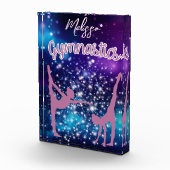 Gymnastik Galaxy Lila Türkis Personalisiert Fotoblock (Rechts)