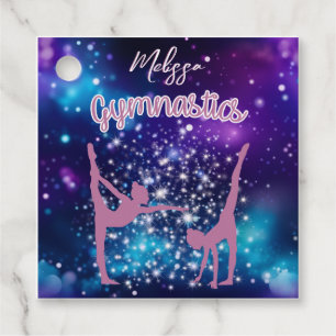Gymnastik Galaxy Lila Türkis Personalisiert Geschenkanhänger