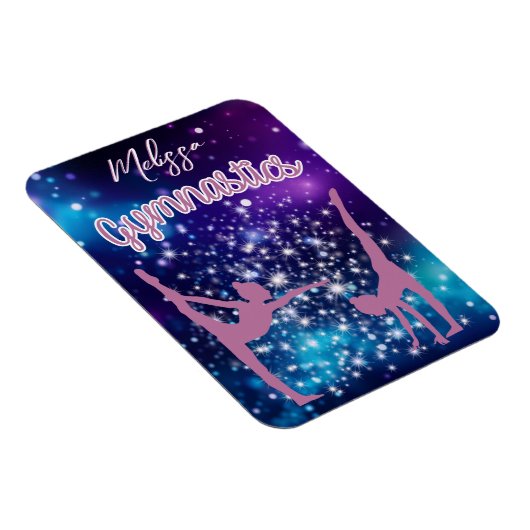 Gymnastik Galaxy Lila Türkis Personalisiert Magnet (Rechte Seite)