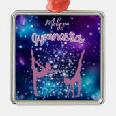 Gymnastik Galaxy Lila Türkis Personalisiert Ornament Aus Metall (Vorne)