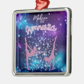 Gymnastik Galaxy Lila Türkis Personalisiert Ornament Aus Metall (Links)