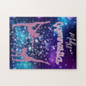 Gymnastik Galaxy Lila Türkis Personalisiert Puzzle (Horizontal)