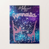 Gymnastik Galaxy Lila Türkis Personalisiert Puzzle (Vertikal)