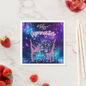 Gymnastik Galaxy Lila Türkis Personalisiert Serviette (Beispiel)