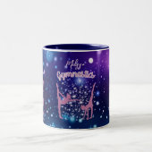 Gymnastik Galaxy Lila Türkis Personalisiert Zweifarbige Tasse (Mittel)