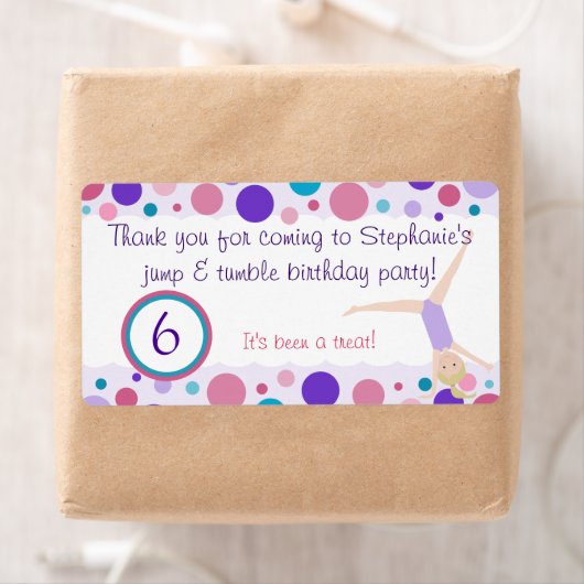 Gymnastik Gastgeschenk Labels Lila & rosa (Insitu)
