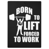 Gymnastik - Geboren zu heben, arbeitszwangsweise Klemmbrett (Rückseite)