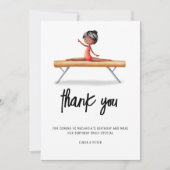 Gymnastik-Geburtstag der Afrikanerin Dankeskarte (Vorderseite)