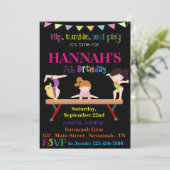 Gymnastik Geburtstag Einladung (Stehend Vorderseite)