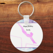 Gymnastik Geburtstag Uneven Bars Wasserfarbe Schlüsselanhänger (Vorderseite)