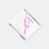 Gymnastik Geburtstag Uneven Bars Wasserfarbe Serviette (Ecke)