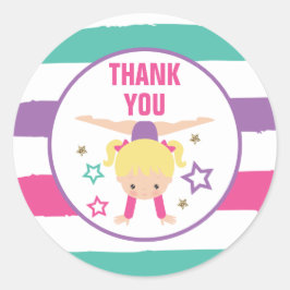 Gymnastik Geburtstag Vielen Dank für Ihre Unterstü Runder Aufkleber
